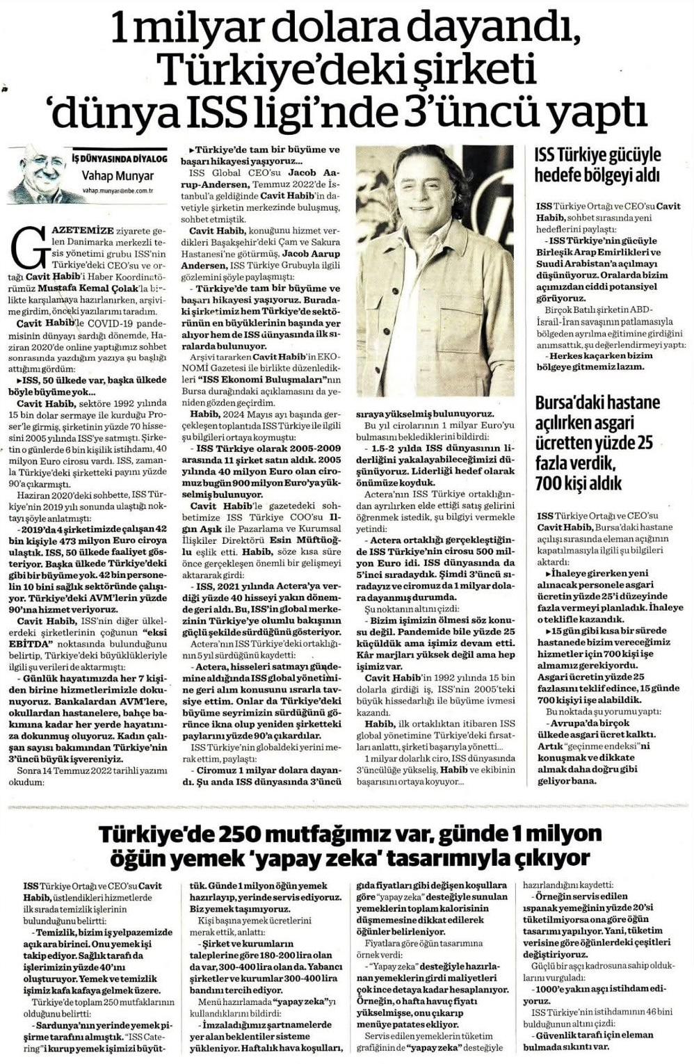 Milliyet ISS CEO Cavit Habib özel haber