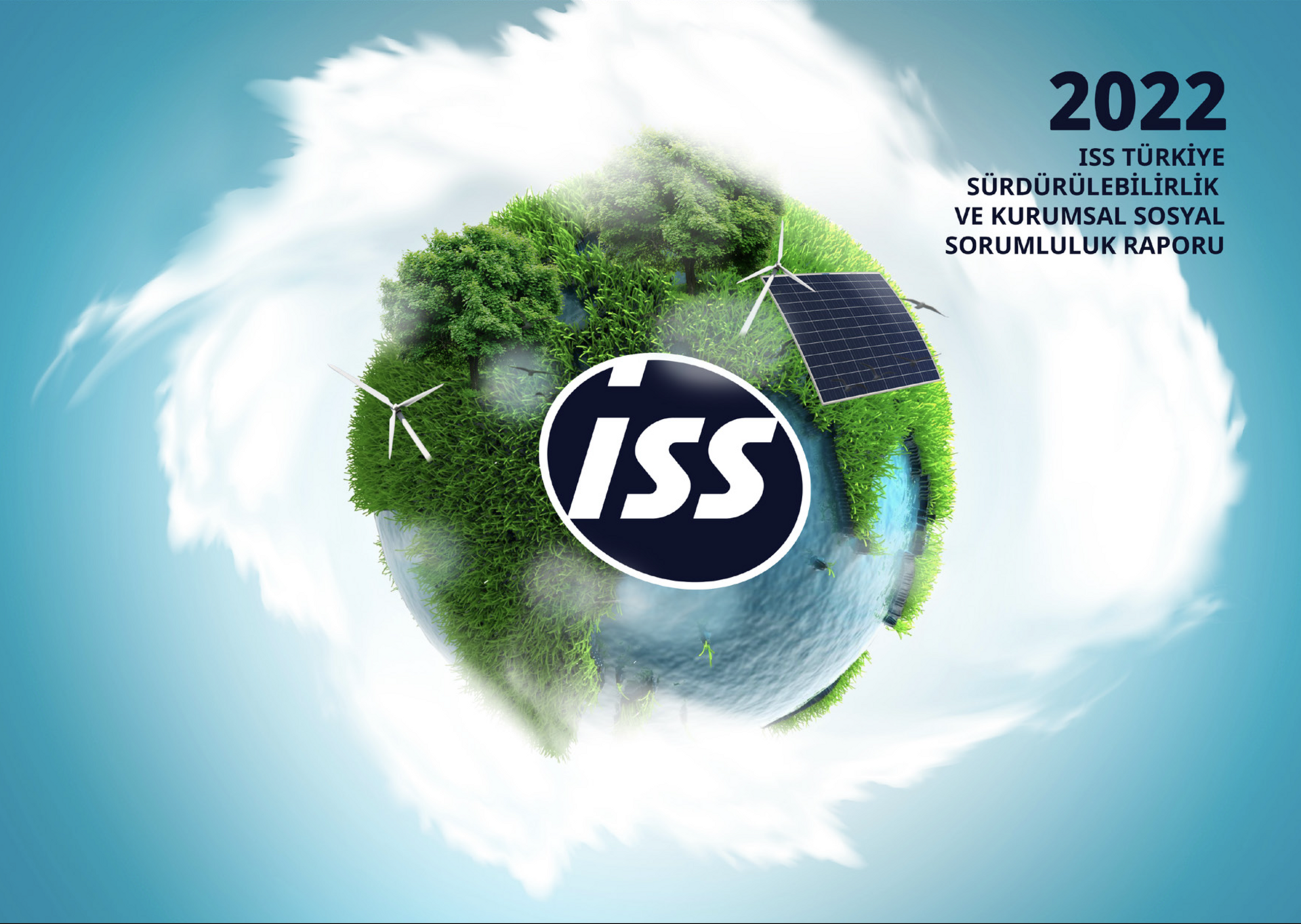 ISS sürdürülebilirlik şirket raporu kapak tasarımı
